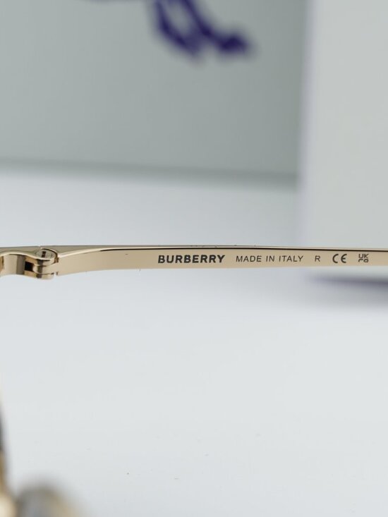 Burberry BE3169 110987 Oval Sunglasses - Gold/Grey main image 7